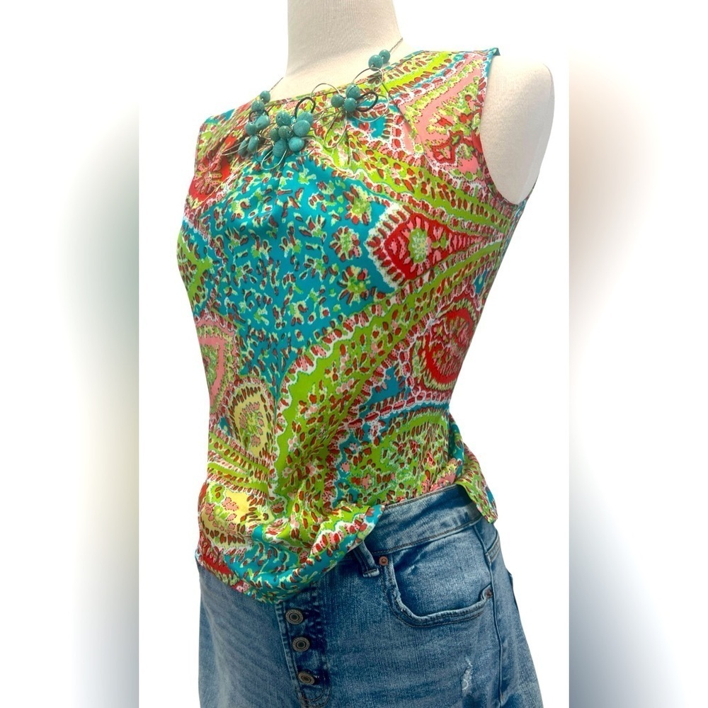 Talbots - 100% silk Multicolor Paisley Tank Top